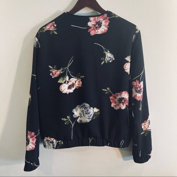 JULES & LEOPOLD Sz L Floral Bomber Jacket With Elastic Hems and Pockets - Picture 8 of 9